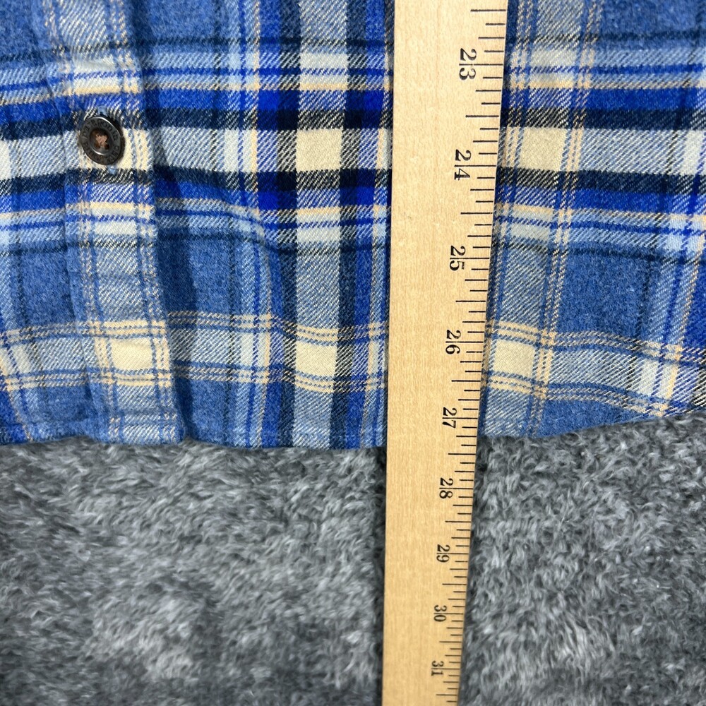 Patagonia Shirt Womens L Blue Plaid Long Sleeve Button Up Pockets Cotton Flannel - Picture 3 of 11